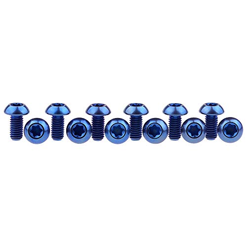 Image of 12Pcs Ti Titanium Bolts Torx M5x10 Bicycle Bike Disc Brake Cycle Rotor Screws Gr5 (Blue)