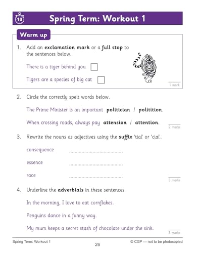 New KS2 English 10-Minute Weekly Workouts - Year 6 (CGP KS2 English)