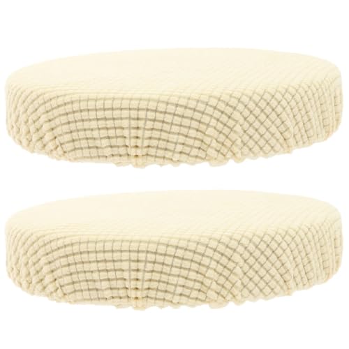 HEALEEP 2 Fundas Elásticas para Taburetes Redondos de Poliéster, Suaves y Lavables, Ideales para Sillas de Restaurante y Uso Doméstico