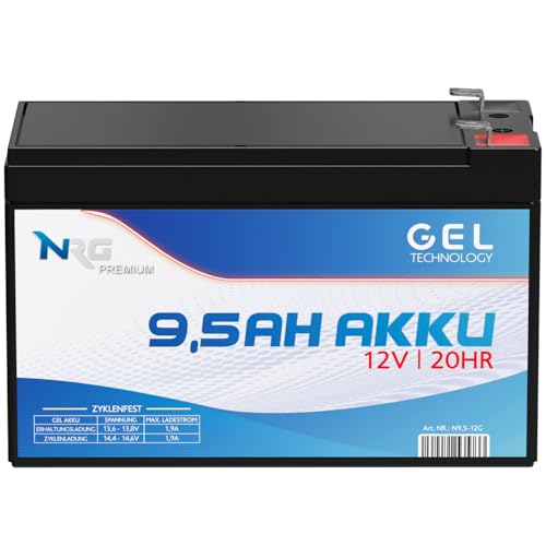 NRG Akku 12V 9,5Ah Gel Blei-Akku Profi-Akku zyklenfest...