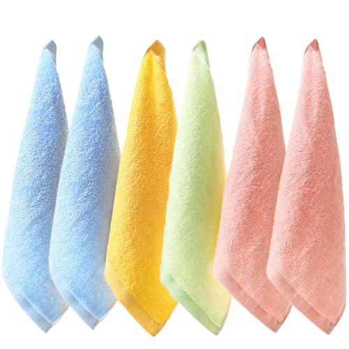 6 Piezas Toalla Bebé, Toalla Cuadrada Pequeña, Toalla Absorbente Super Suave para Recién Nacido, 25 x 25 cm