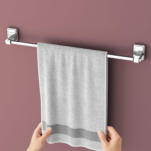 Image of Plantex (Primax) 304 Grade Stainless Steel 24 inch Towel Hanger /Holder for Bathroom /Single Towel Rod /Towel Bar /Towel Stand /Bathroom Accessories Pack of 1, Darcy (Chrome)