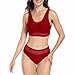 Lace Swimsuit Womens 2024 Sexy Bikini Bathing Suit Solid Color High Cut Swimwear 2 Piece Aesthetic Swimming Sets Red