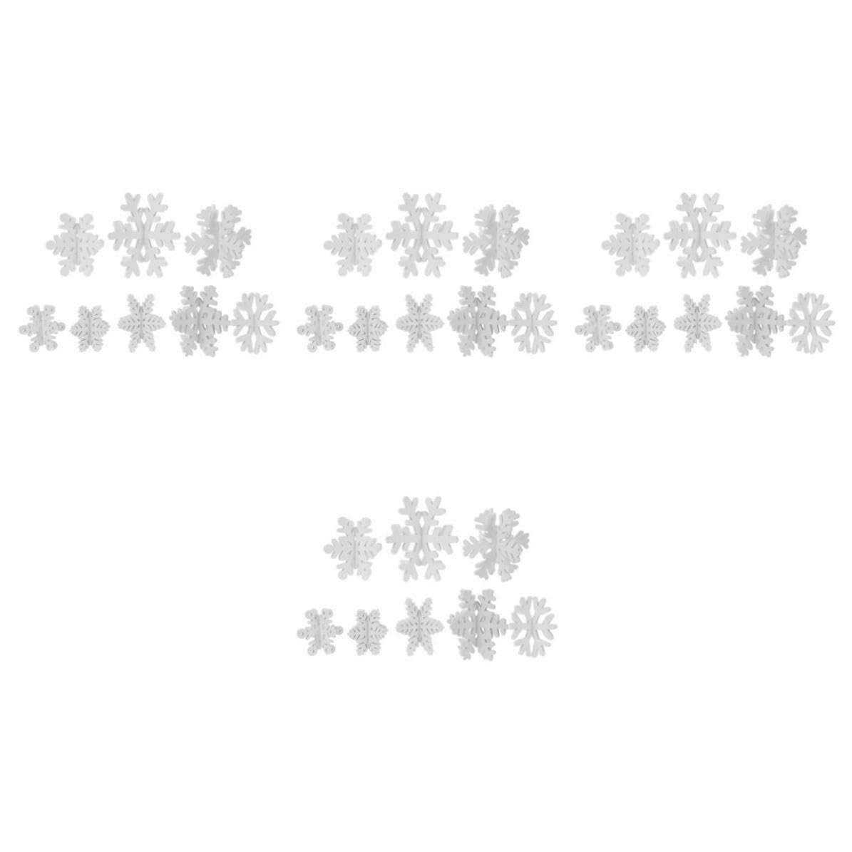 TOYANDONA 32 Pezzi Decorazione Natalizia Fiocco di Neve in Legno Bianco 3d
