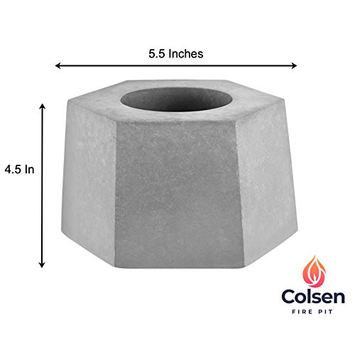 Colsen Tabletop Rubbing Alcohol Fireplace Indoor Outdoor Fire Pit Portable Fire Concrete Bowl Pot Fireplace (HEX Tesla)