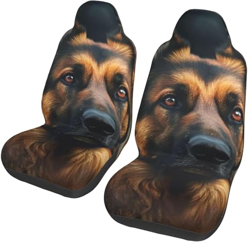 犬柄 2枚セット カーシートカバー 前席用 取付簡単 背面フルカバー ブラック 運転席 助手席 軽 防汚 気性 洗える 車用 シート カバー 軽自動車/普通車用 四季適用