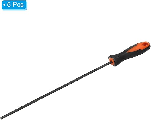 Miniatura 3 de PATIKIL Archivo afilador de cadena de motosierra, paquete de 5 afiladores de sierra de cadena redonda de 532 pulgadas (0.157 in) con mango de