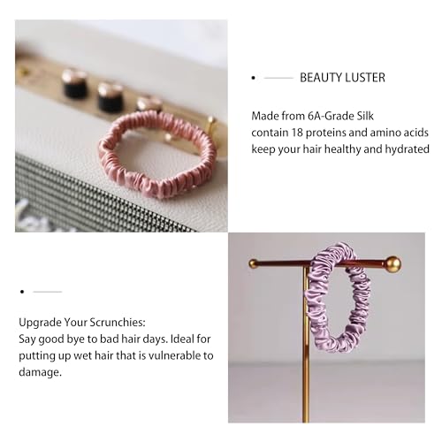 townssilk Silk Hair Tie, 100% Pure Mulberry Silk, 22 Momme, Hair-Friendly, Luxurious, Elastic, Hair Elastics. 5 Piece Combinations - Image 2