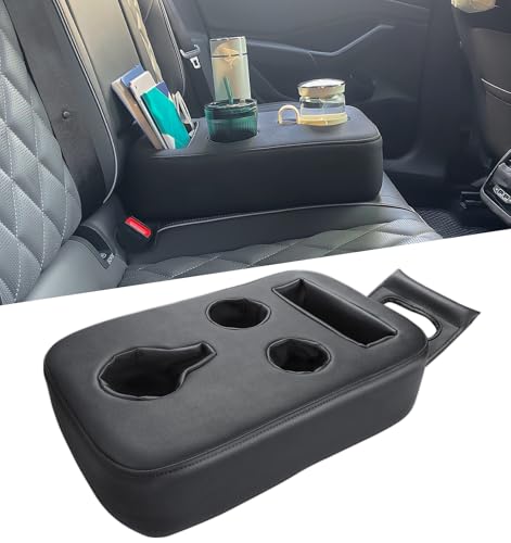 Sinvanho Car Cup Holder, Back Seat Cup Holder for Car, PU Leather Couch Sofa Bed Cup Holder Expander Tray, Boat Tray, Organizer for Trucks, Minivans, SUVs, RVs, Vehicles, Holds Drinks, Remote, Snacks