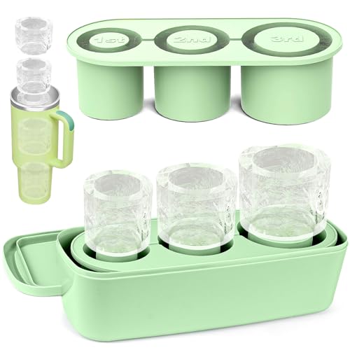 Silicone Ice Stick Moulds for Stanley Tumblers, Reusable Cylinder Ice Cube Tray for 30/40 oz Cups, Long Slim Ice Sticks for Cocktails, Water Bottles & Drinks (A)