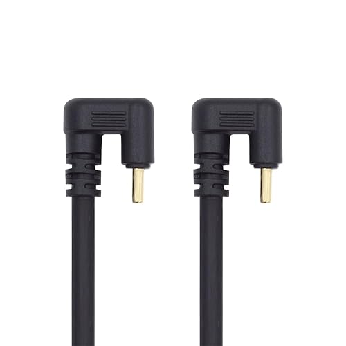 Vista 35 de xiwai USB2.0 Tipo-A a Tipo C USB-C macho a macho Cable de datos de alimentación 480Mbps negro opuesto en forma de U en ángulo trasero