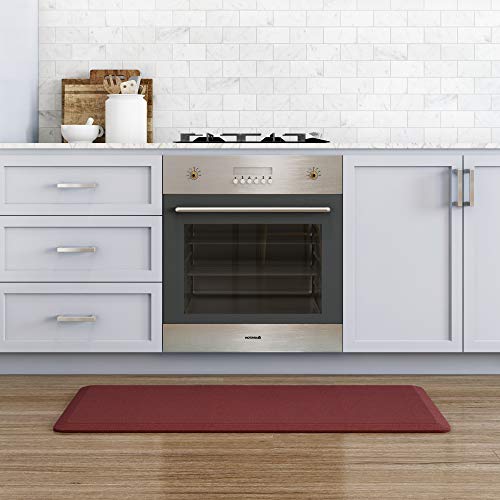 Newlife By Gelpro Anti-Fatigue Designer Comfort Kitchen Floor Mat, 20X48”, Grasscloth Crimson Stain Resistant Surface With 3/4” Thick Ergo-Foam Core For Health And Wellness #TOP4