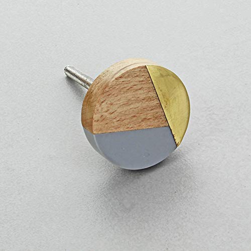 G Decor - Tiradores y pomos de Madera, Resina y Oro de Tres Tonos