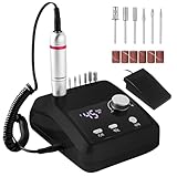 CozyZen Elektrische Nagelfräser Professional: 45000 U/min Nagelpflege-Kit mit LCD-Display, Hand- & Fußsteuerung, Leise für Acryl-, Gelnägel, Maniküre & Pediküre (Schwarz)