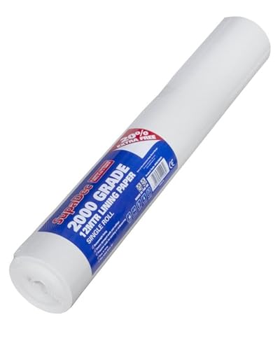 SupaDec 2000 Grade Wall Lining Paper Wall Ceiling Smoothing Wallpaper 12M Roll 6.36M2 Coverage