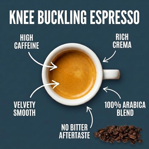 Stone Street Knee Buckling Espresso Beans, High Caffeine Coffee Blend, Dark Roast, Whole Bean, 2 LB