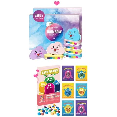 8 XL Cloud Rainbow Bath Bombs Gift Set & 180 Count Color Changing Bath Tablets for Kids in a Bundle Cover