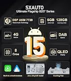 SXAUTO Android 15 [wbudowane 4G / DAB] - 6G + 128G - radio samochodowe do Audi A3 8P 8PA S3 RS3 (2003-2013) - wbudowany Carplay/Android Auto - kamera + mikrofon - DSP 360-CAM SWC Fast-Boot HDMI - 2