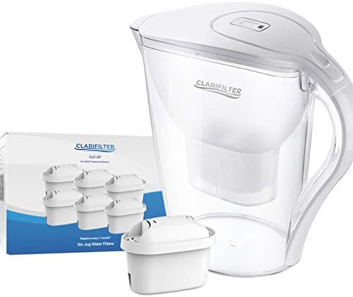 Clarifilter Water Filter Jug 3.5L with Electronic Filter Reminder with one free filter - including extra based on selection