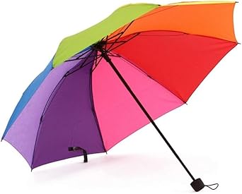 Color Rainbow Umbrella Fashion Long Handle Straight Anti-UV Sun/Rain Stick Umbrell