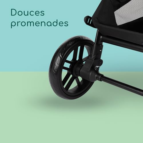 Bebeconfort Luvia Trio, Poussette 3 en 1, 0-4 ans (0-22 kg), Poussette bébé, Siège auto bébé, Nacelle, Pliage intelligent, Guidon réglable, Absorption des chocs sur les roues, Mineral Graphite – Image 6