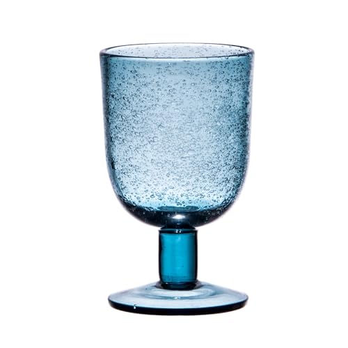 Table Passion - Verre à pied 28 cl Luberon bullé bleu (lot de 6)