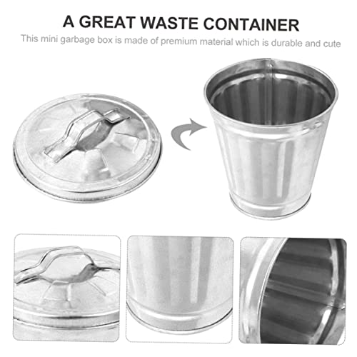 Conjunto de 4 canecas de basura con tapa para hogar y oficina miniatura 7