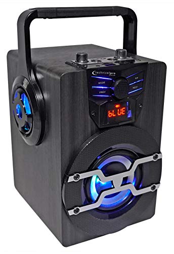 Technical Pro Wasp420 Bluetooth Karaoke Machine System W/Tv Led's Bundle With Mic & Stand #TOP1