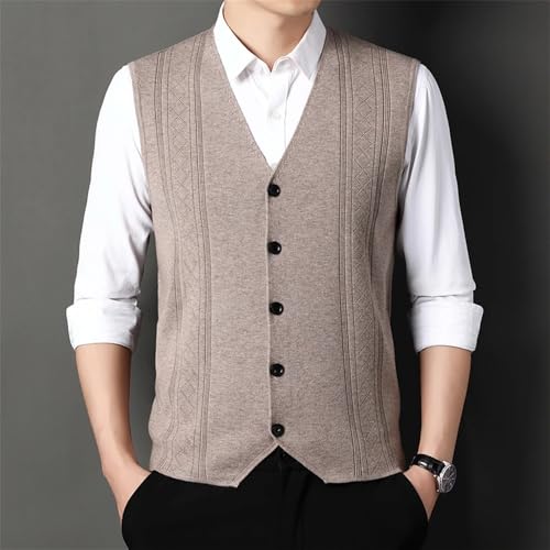 Men's Button Down Knit Vest Slim Fit V Neck Sleeveless Sweater Classic Business Casual Lightweight Top4