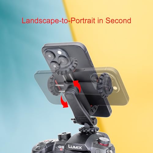 Zeadio Smartphone statief mount adapter, mobiele telefoon statief houder klem met drievoudige koude schoen mount voor alle iPhone en Android Smartphones Licht microfoon etc - Afbeelding 6