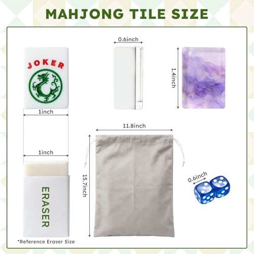 Set de fichas Mahjong americano acrílico tamaño grande 166 piezas miniatura 2