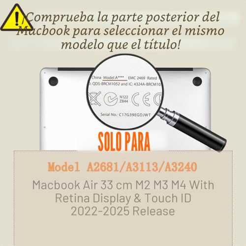 Funda para Macbook Air M4 M3 M2 13 pulgadas carcasa rígida A3113 protector A2681 3