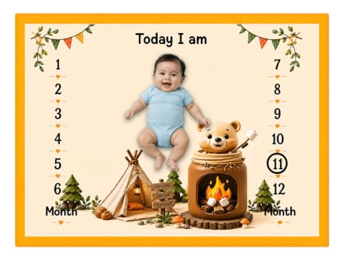 Image of NEW COMERS Milestone Baby Blanket for All Season Play Mat, Super Soft Foam | 3 Layer Thick Mat Blankets for Kids /New Born Monthly Photoshoot