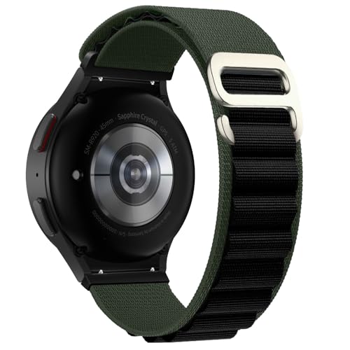 Bracelet G nylon Samsung Galaxy Watch 5 pro 45mm vert noir