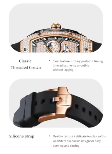 Image of OLEVS Automatic Watches for Women Self Winding Luxury Diamond Ladies Watch | Women's Gold Mechanical Wrist Watch, Date Waterproof, Original Import Dress Gift,Reloj Para Mujer