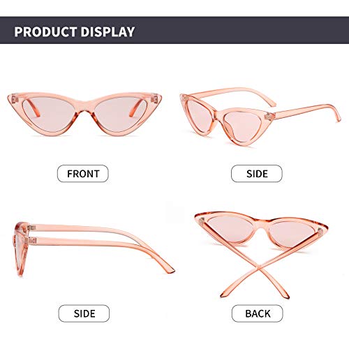 Image of Retro Vintage Narrow Cat Eye Sunglasses for Women Clout Goggles Plastic Frame