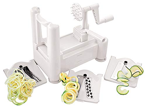 paderno spiral slicer 4 blade - BelleVie Tri-blade Spiralizer 3 Blade Spiral Slicer