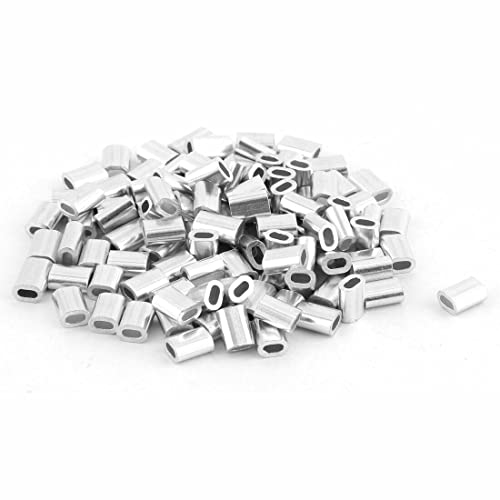 Tool parts Aluminum Oval Ferrules Sleeves 5mm x 3mm for 1.2mm Dia Steel Wire Rope