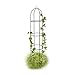 Relaxdays 4X Rankobelisk, Rankhilfe freistehend, dekoratives Rankgestell für Garten, Rankturm, Metall, grün, HBT: 190 x 40 x 40 cm