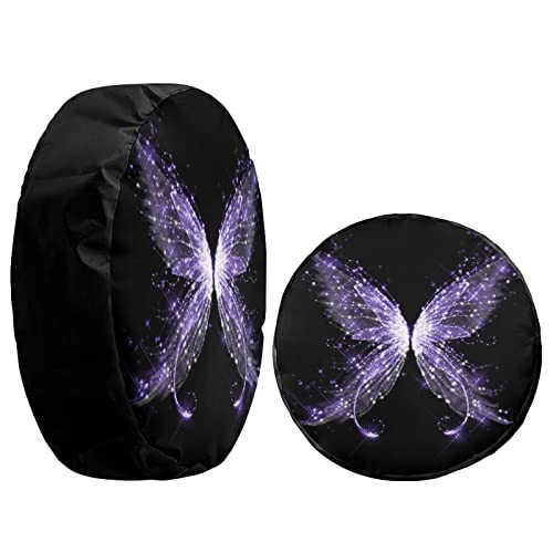 Image of Delerain Spare Tire Cover Butterfly Wheel Covers Waterproof Dust-Proof UV Sun Universal Fit for RV Trailer RV SUV Truck and Many Vehicle (18 Inch for Diameter 32 inch-34 inch)