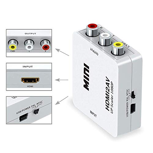 Image of Ikis HDMI to RCA /AV Converter - 1080P 3RCA HDMI2AV Composite Video Audio Adapter for Media Streaming Devices