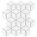SOMERTILE Metro Rhombus Matte White 10-1/2" x 12-1/8" x 5 mm Porcelain Mosaic Tile (10 Tiles/9.04 sqft.)" (FMTRHOMW)
