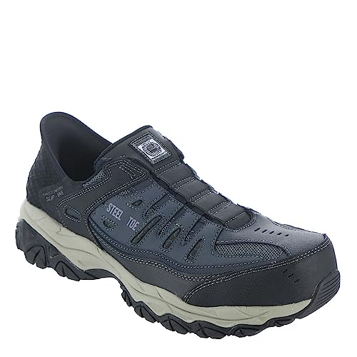 Skechers Men's Hands Free Slip-ins Cankton-Faison St Industrial Shoe, Navy/Grey, 8 Wide