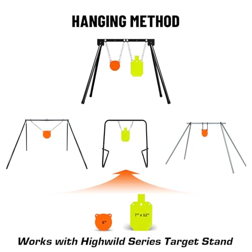 Image of Highwild AR500 Steel Shooting Targets Combo Metal Gong Silhouette Targets for Shooting Range Outdoor