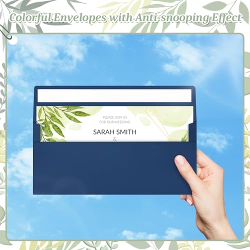 Image of Mulbozy 50 Pcs #10 Navy Blue Envelopes Letter Size Windowless Self Seal
