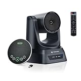4K Conference Room Camera System, AI Auto-Tracking 4K PTZ Camera 3X Optical Zoom USB3.0 HDMI Outputs and Bluetooth Speakerphone with 93° FOV for Conferencing Worship Church Education Medical