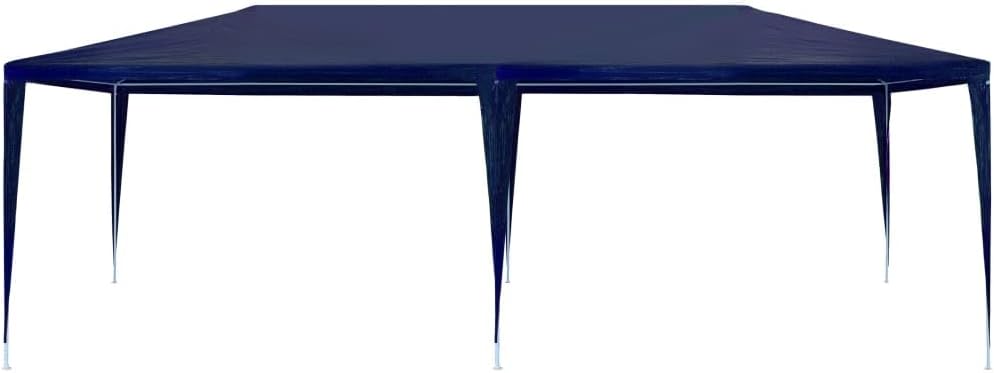 vidaXL Partytent - Outdoor Canopy/Garden Gazebo, Made of UV & Water-Resistant Polyethylene Material, with Rust-Resistant Steel Frame - Dimensions: 9.8' x 19.7' x 8.4' - Blue