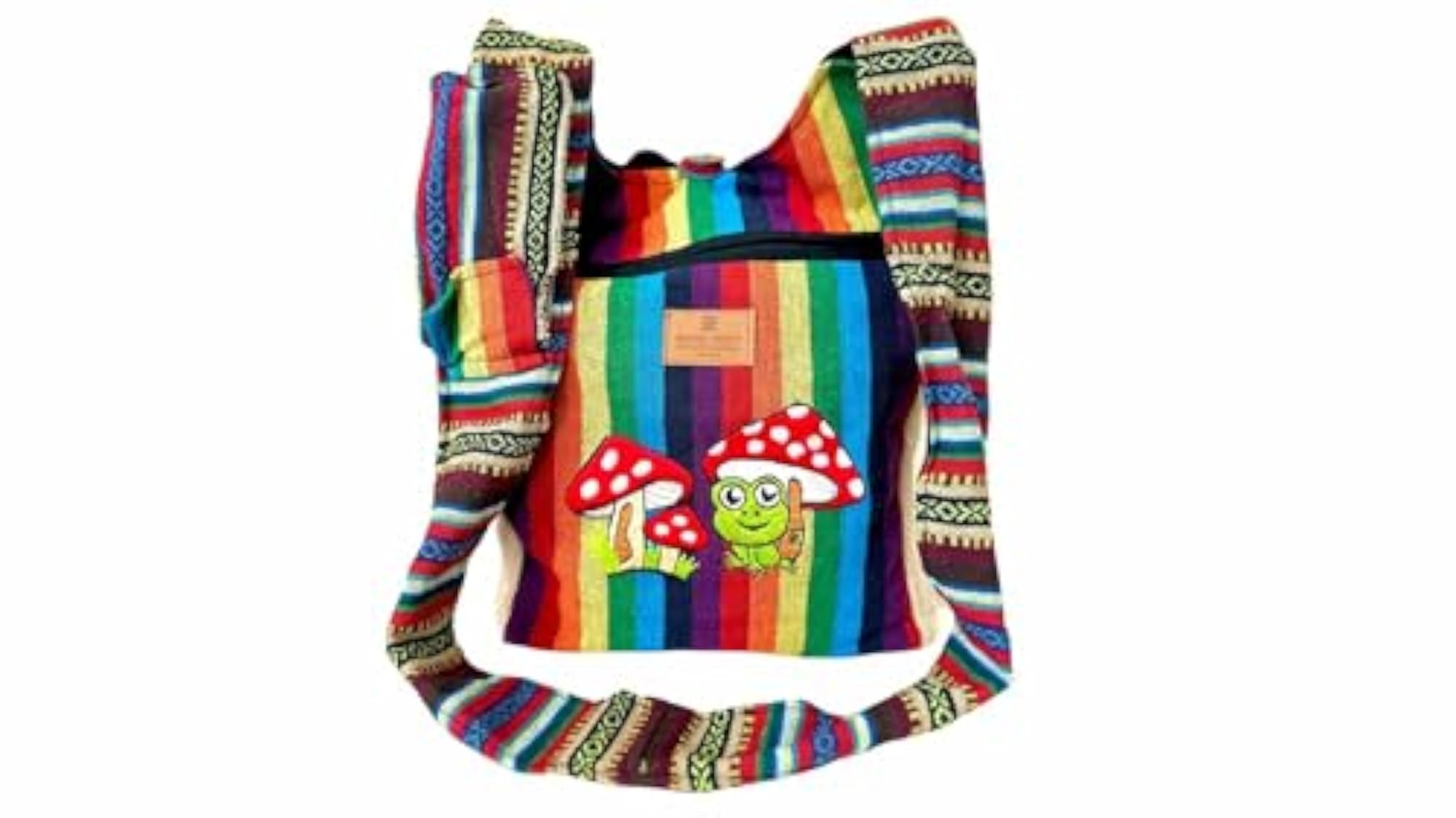 Hemp and Gheri Fabric Hand Embroidery Messenger Bag