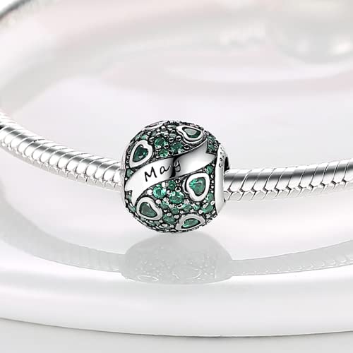 Image of MULA Birthstone Charms 925 Sterling Silver for Bracelets and Necklaces