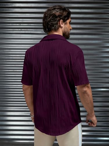 Image of GRECIILOOKS Men Casual Shirt | Stylish Shirt's | Short Sleeve Collared Neck Standard Length | Trendy Button Down Closure Type | Man's Formal Shirts | Solid Slim Regular Fit